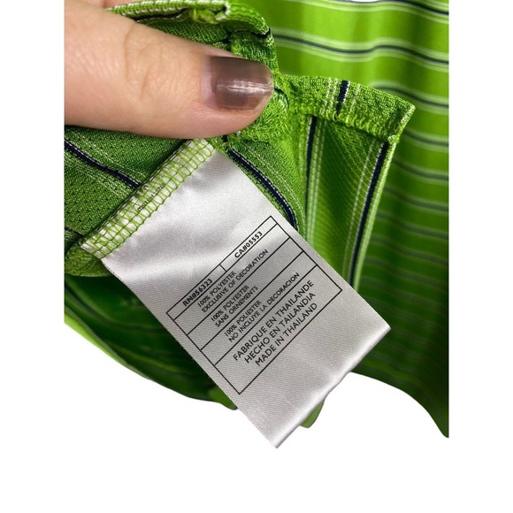 Nike Golf Shirt XXL 2XL Green Stripe Short Sleeve Polo Mens - Picture 6 of 6